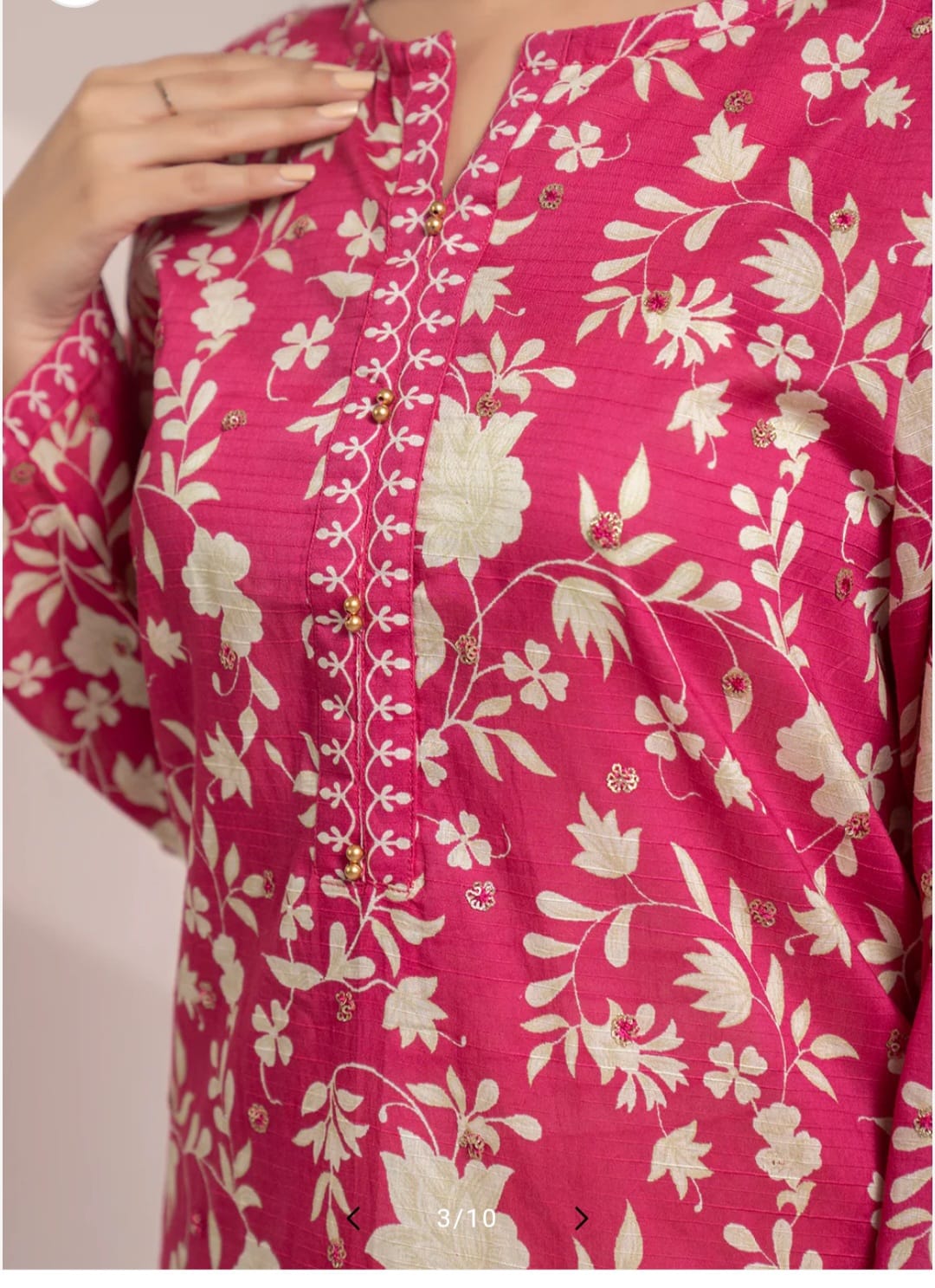 Zellbury Embroided Pink lawn Kurta