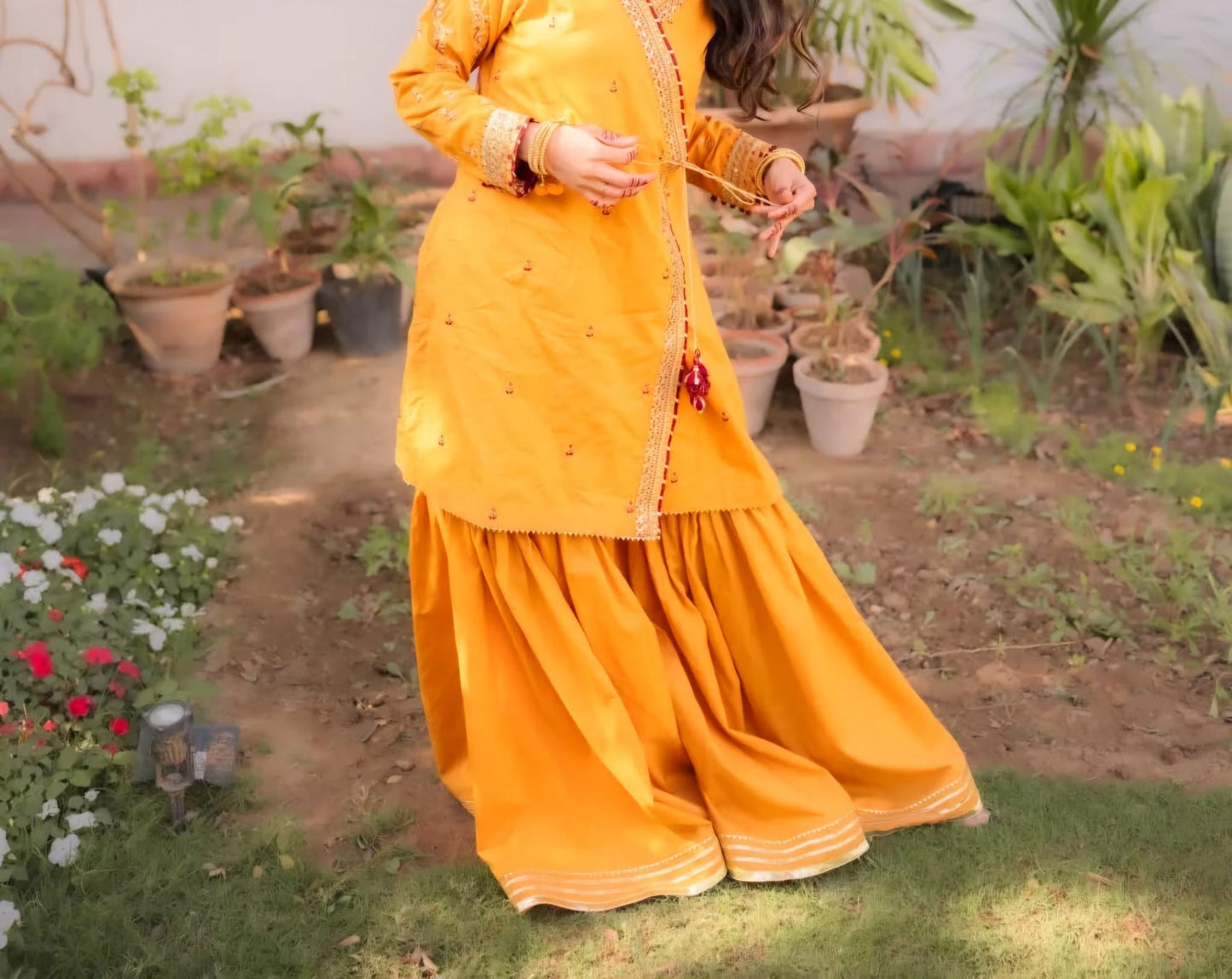 Omal by Komal 3 piece Embrioded Gharara Set