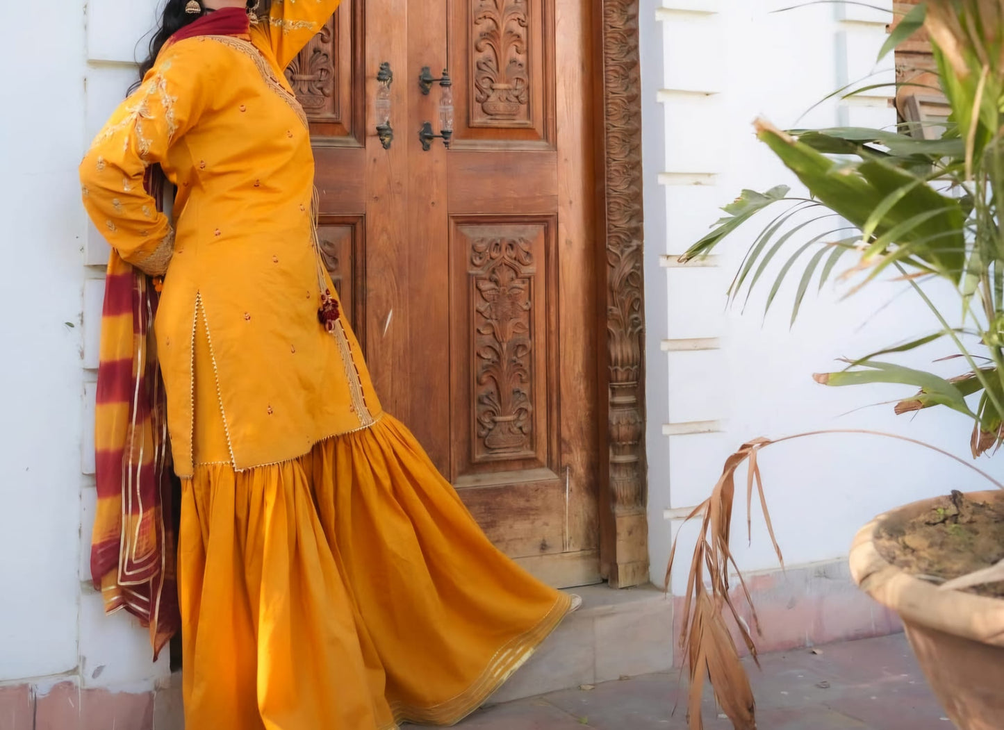 Omal by Komal 3 piece Embrioded Gharara Set
