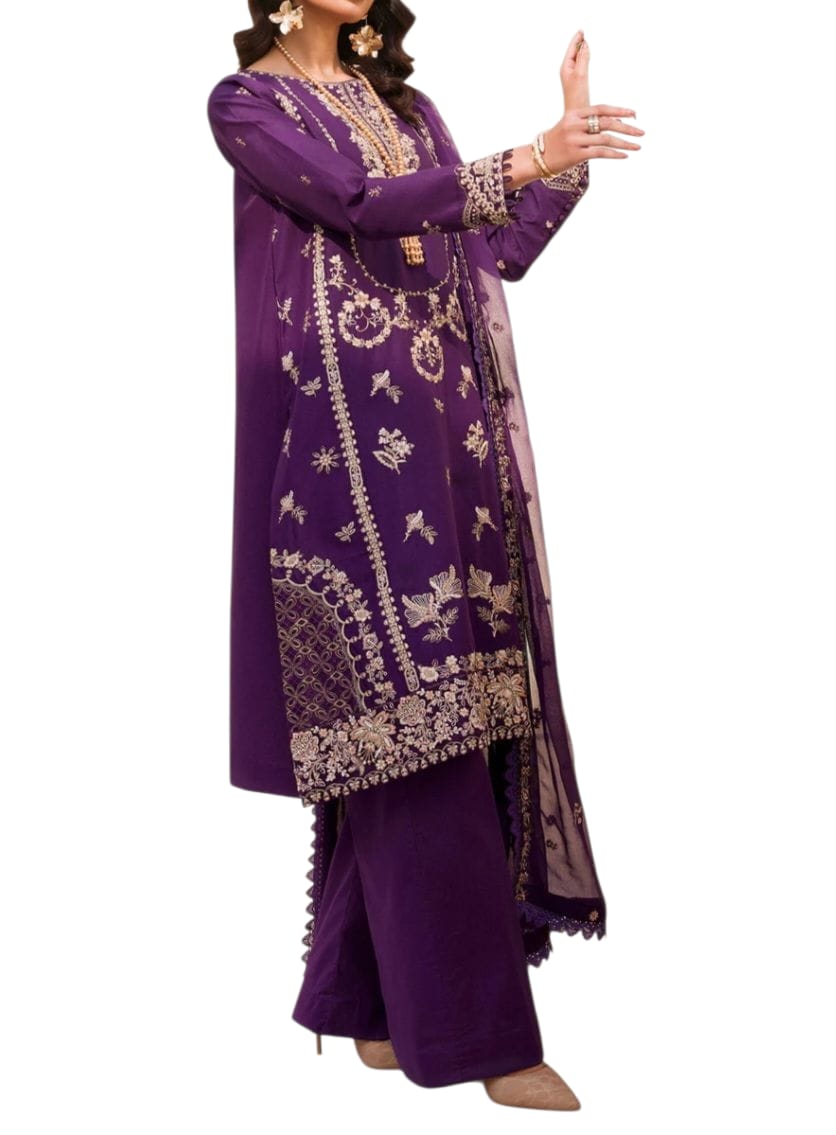 Motifz 3 piece Cambric Embrioded Dress
