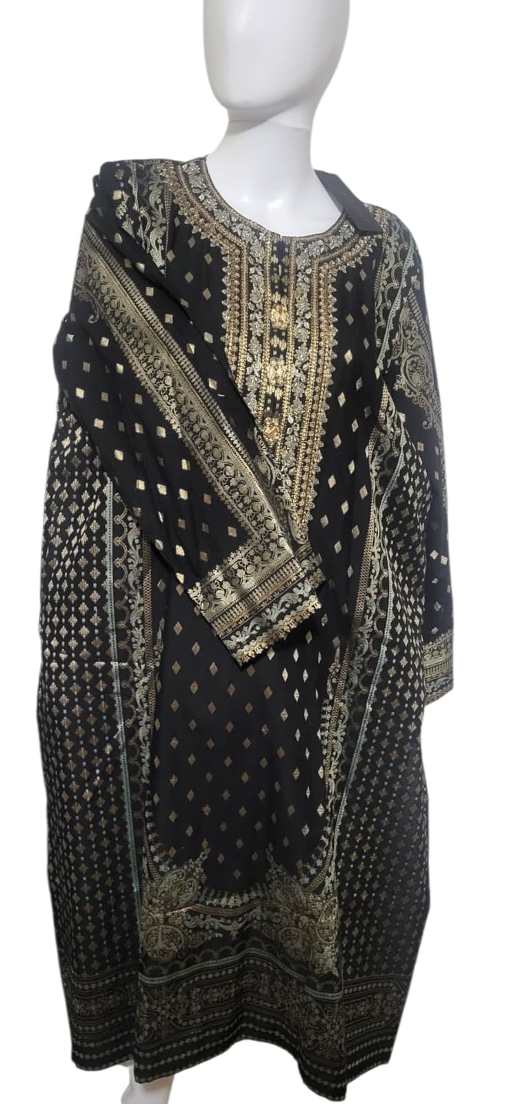 Limelight Black Winter Jacquard Embrioded Shirt