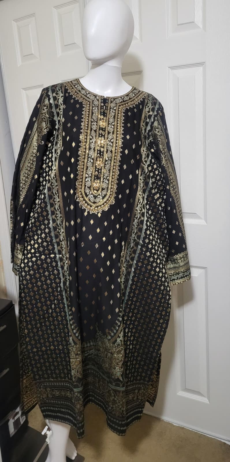 Limelight Black Winter Jacquard Embrioded Shirt