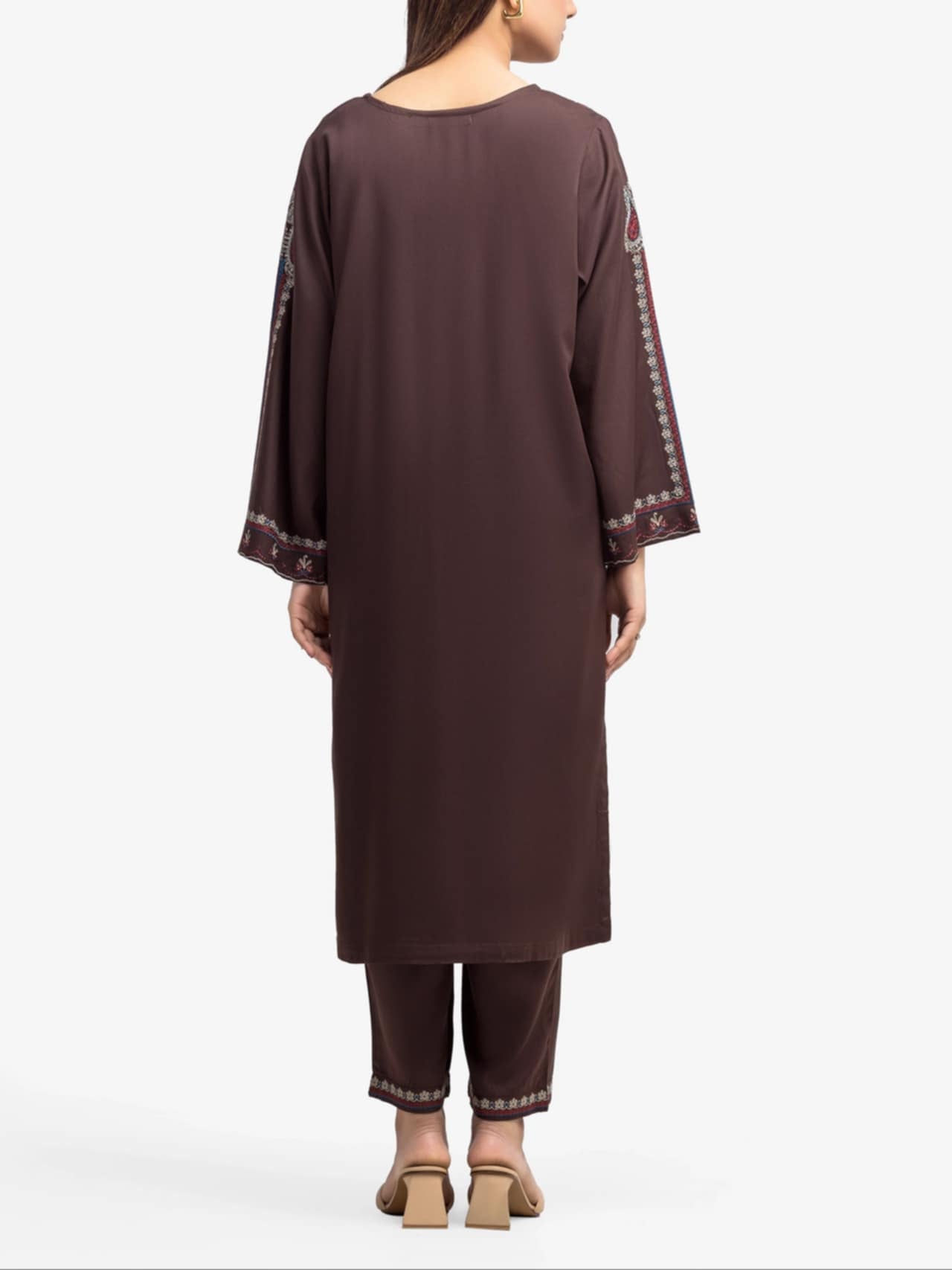 Edenrobe 2-Piece Embroidered Marina Twill Viscose Suit