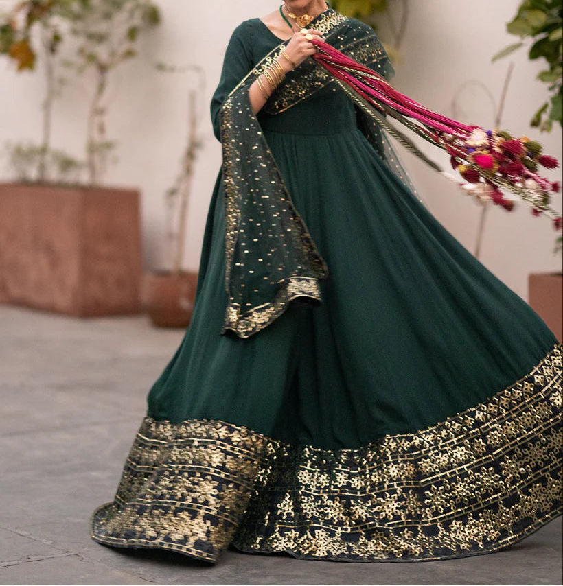 Semi Formal Tamkenat | Embroidered Silk Pishwas & Dupatta