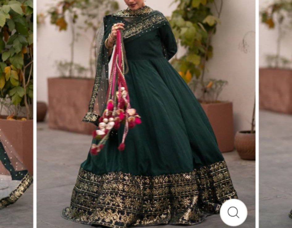 Semi Formal Tamkenat | Embroidered Silk Pishwas & Dupatta