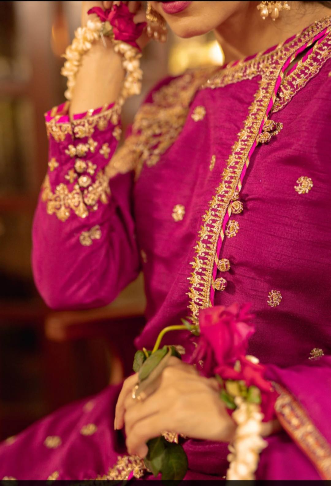 Semi Formal  Embroidered Khaddi Net 3 Piece Dress | Omal by Komal