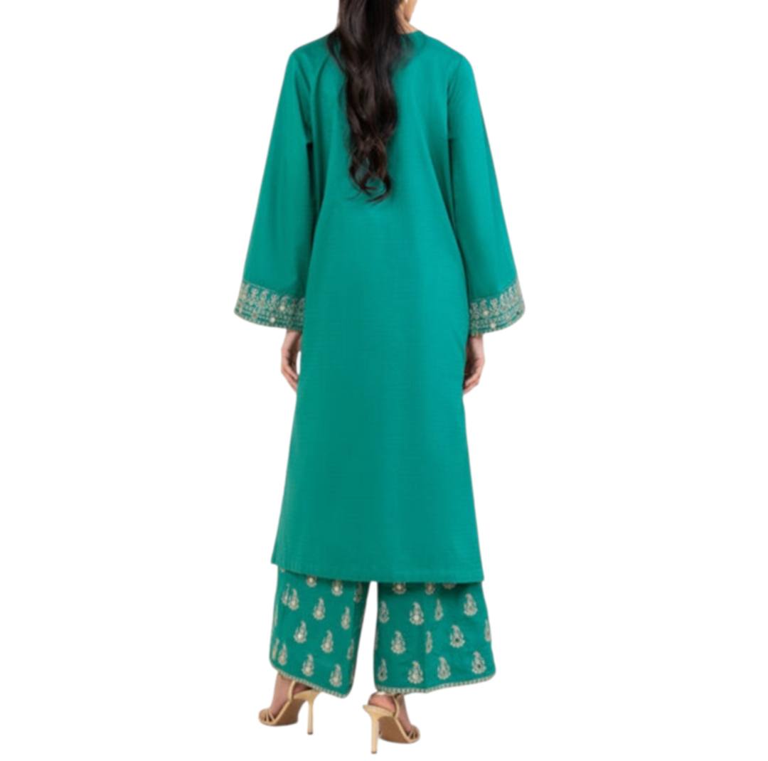 Sapphire  Festive 2-Piece: Dobby Kurta & Cotton Culottes