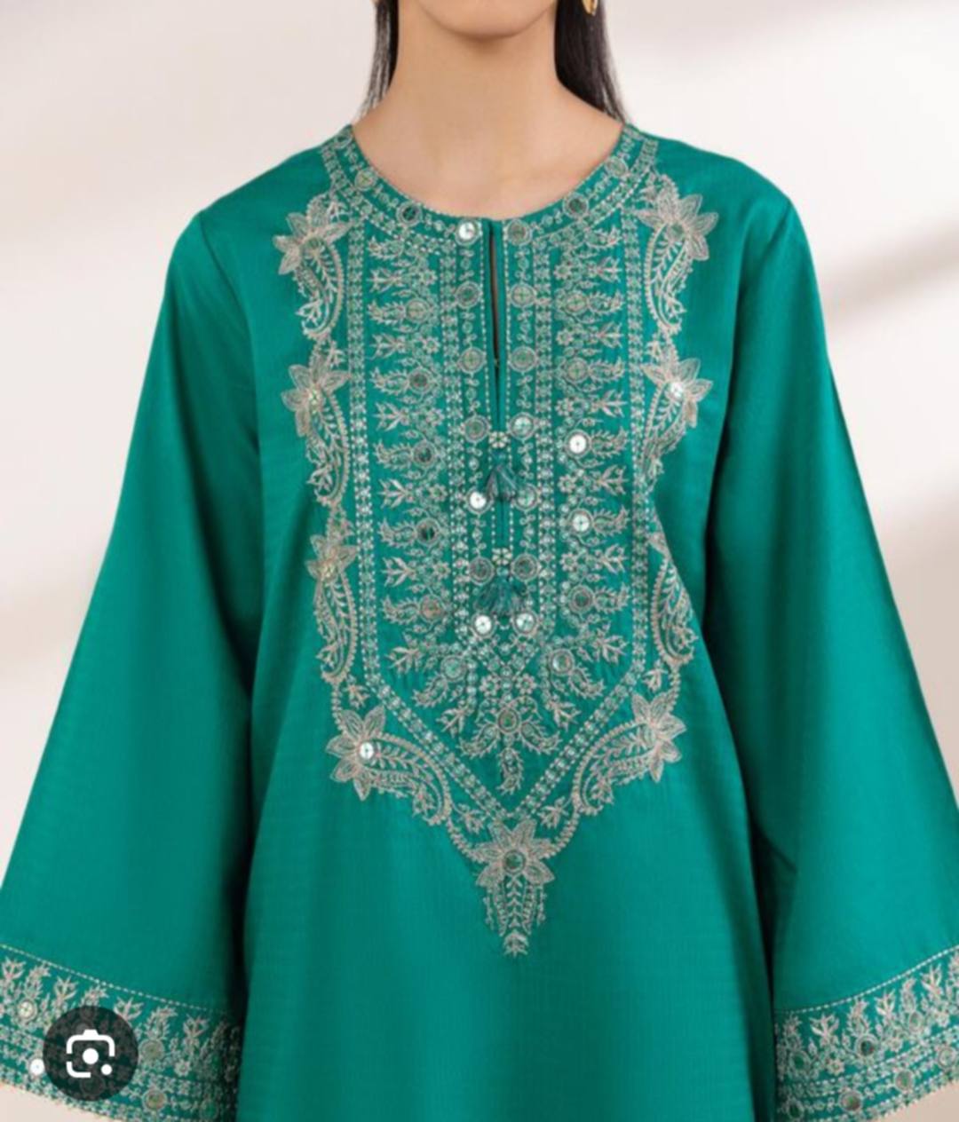 Sapphire  Festive 2-Piece: Dobby Kurta & Cotton Culottes