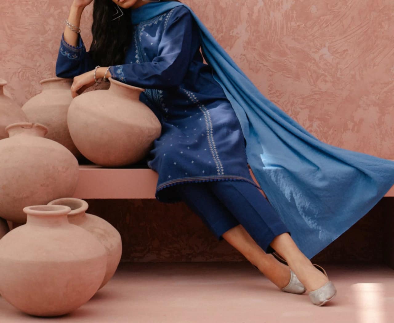 Edenrobe Pret 3-Piece Embroidered Khaddar Suit