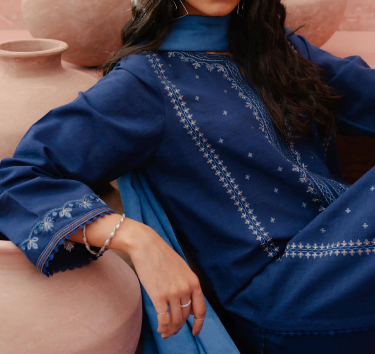 Edenrobe Pret 3-Piece Embroidered Khaddar Suit