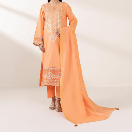 Sapphire 3 piece Dobby Embrioded Dress /Premium formal wear