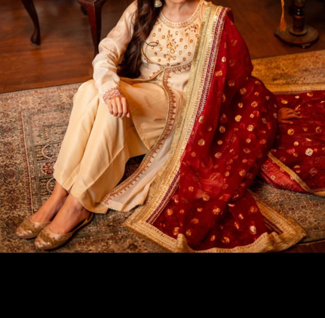 Zeba – Raw Silk & Maysuri 4-Piece Festive Outfit | Omal by Komal