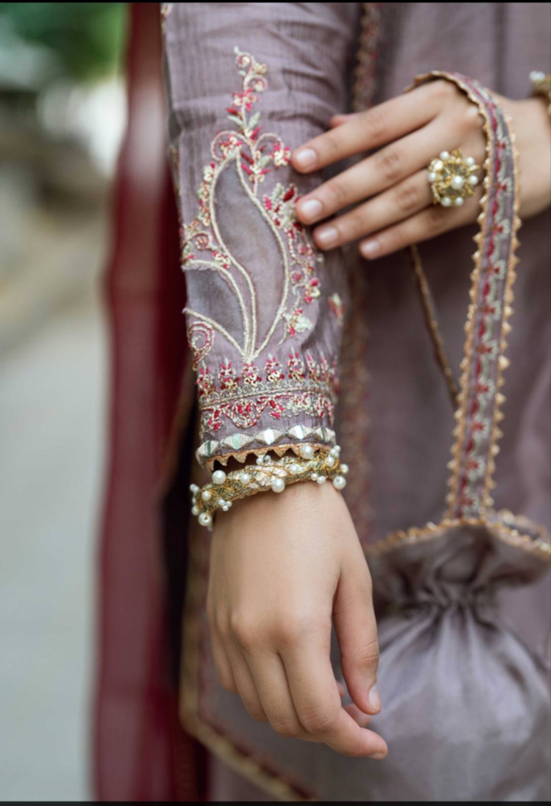 omal by komal Embriodered 3 piece semi formal dress