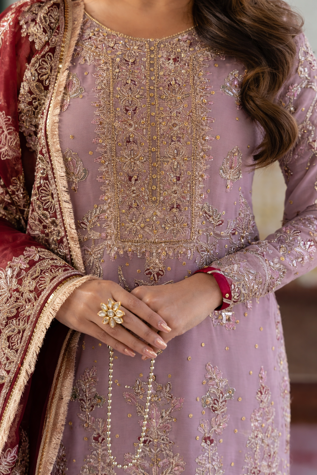 Haseens  Light Purple Mauve – 3-Piece Wedding/Guest Wear Outfit