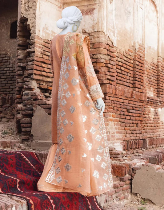 Junaid Jamshed J. Peach Lawn Three Piece Stitched