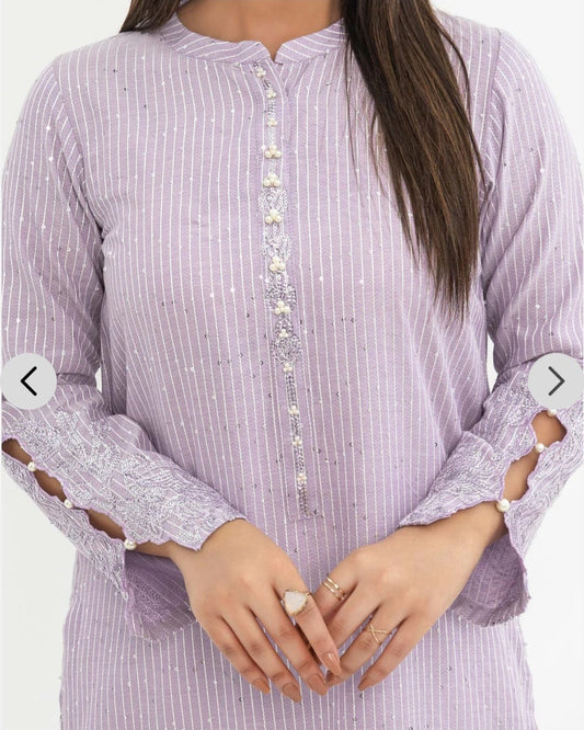 Limelight Yarn Dyed Embrioded Shirt
