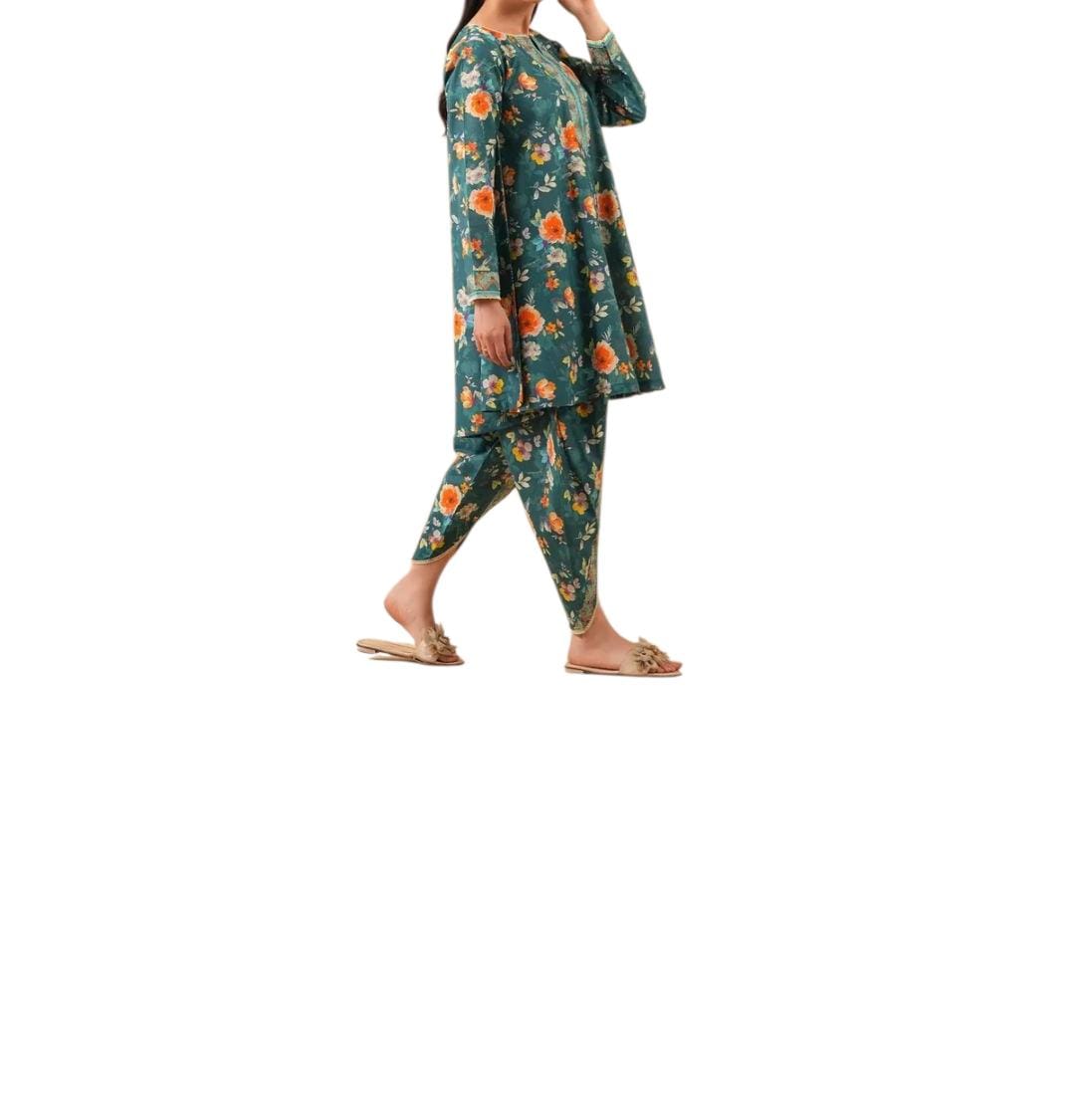 Shaposh 2 piece cotton shalwar and frock set.
