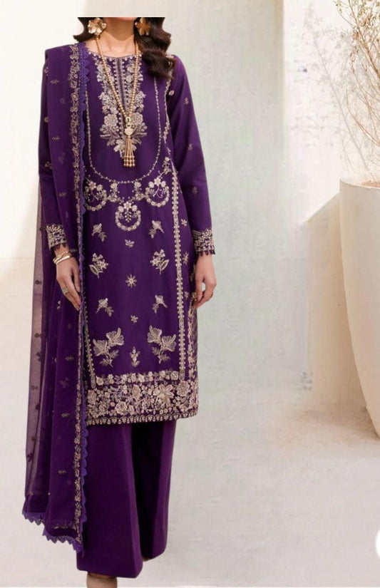 Motifz 3 piece Cambric Embrioded Dress