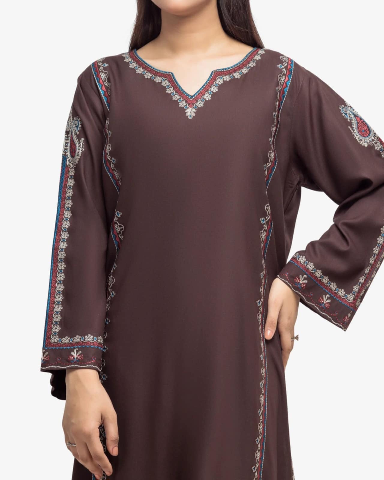 Edenrobe 2-Piece Embroidered Marina Twill Viscose Suit