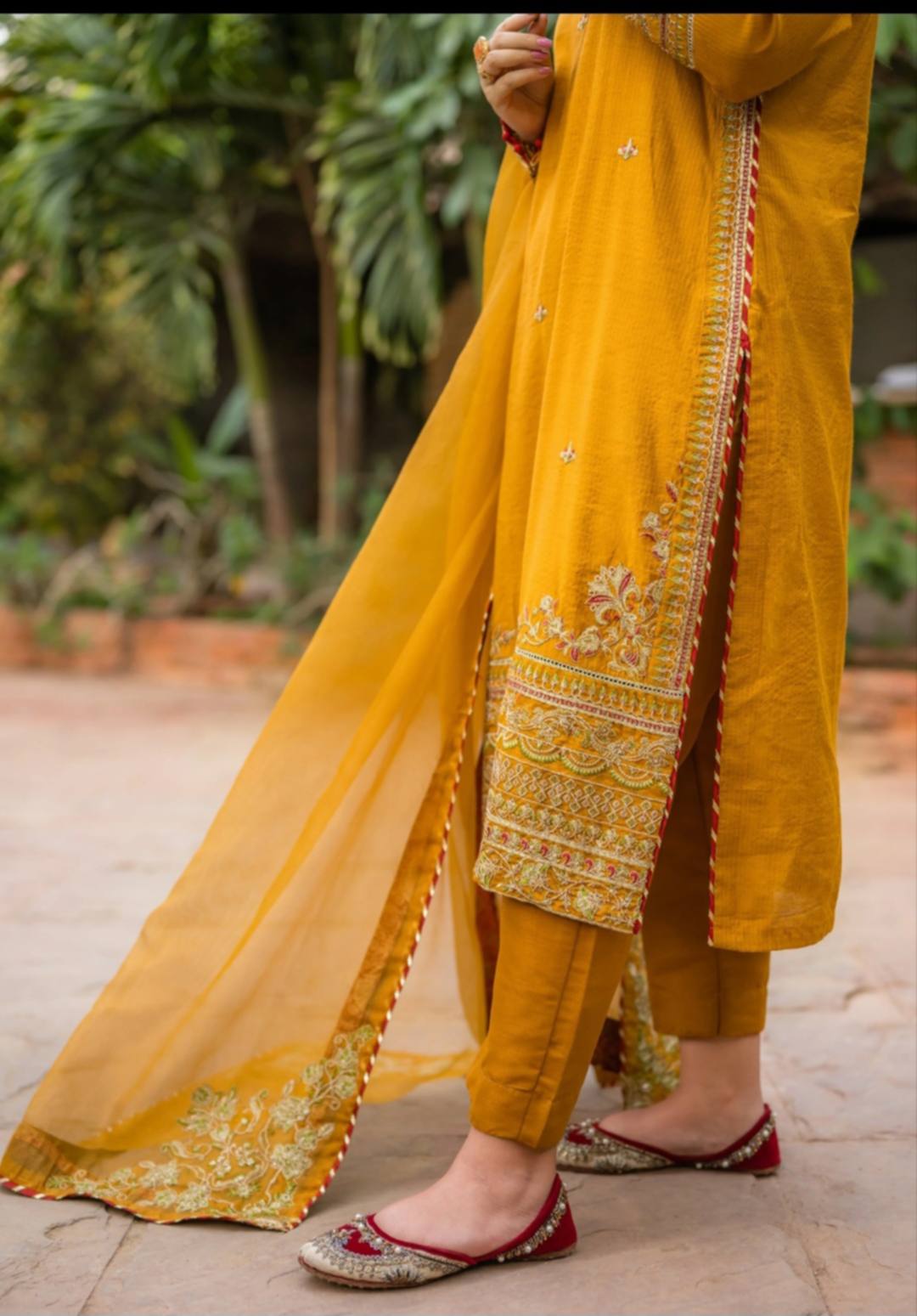 Semi Formal Embroidered Cotton Susi 3 Piece Dress | Omal by Komal
