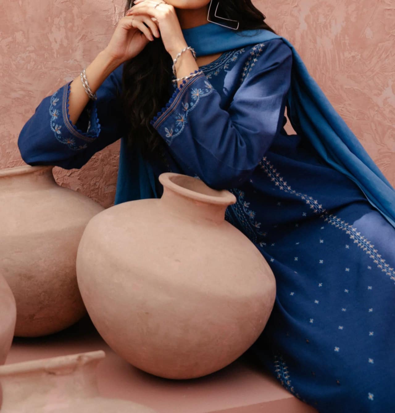 Edenrobe Pret 3-Piece Embroidered Khaddar Suit