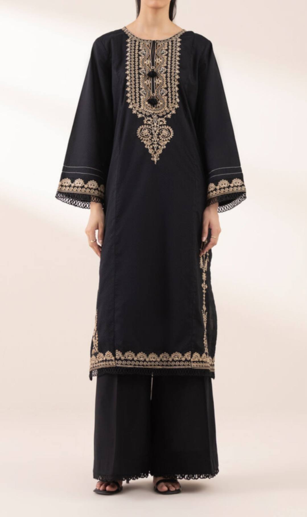 Sapphire Black Embroidered Dobby Shirt