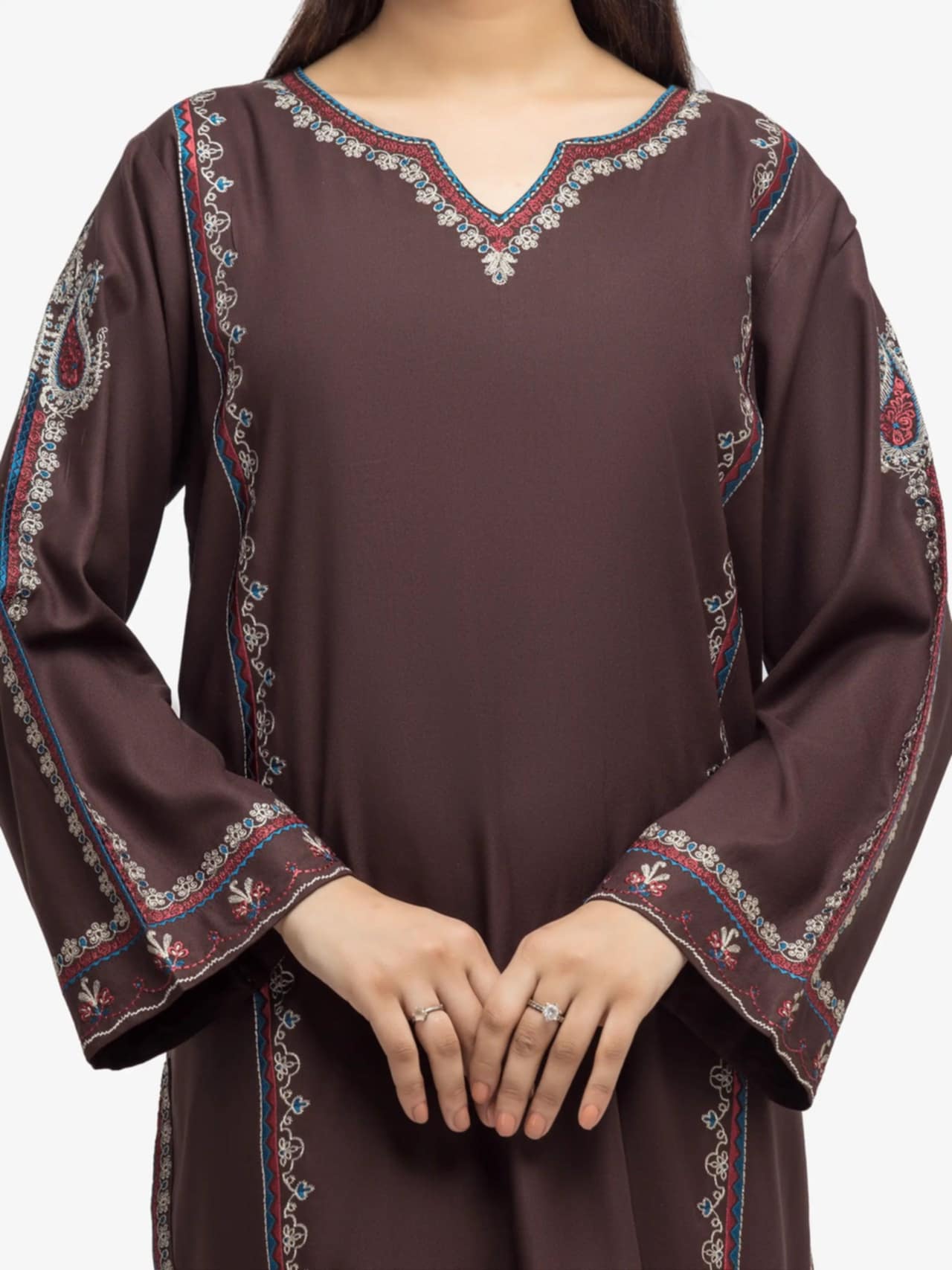 Edenrobe 2-Piece Embroidered Marina Twill Viscose Suit