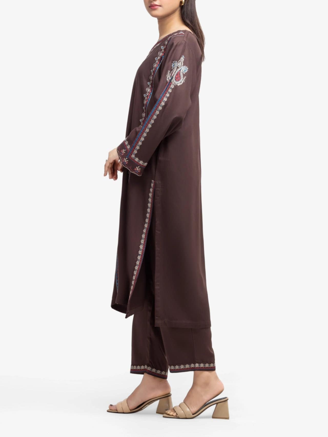 Edenrobe 2-Piece Embroidered Marina Twill Viscose Suit