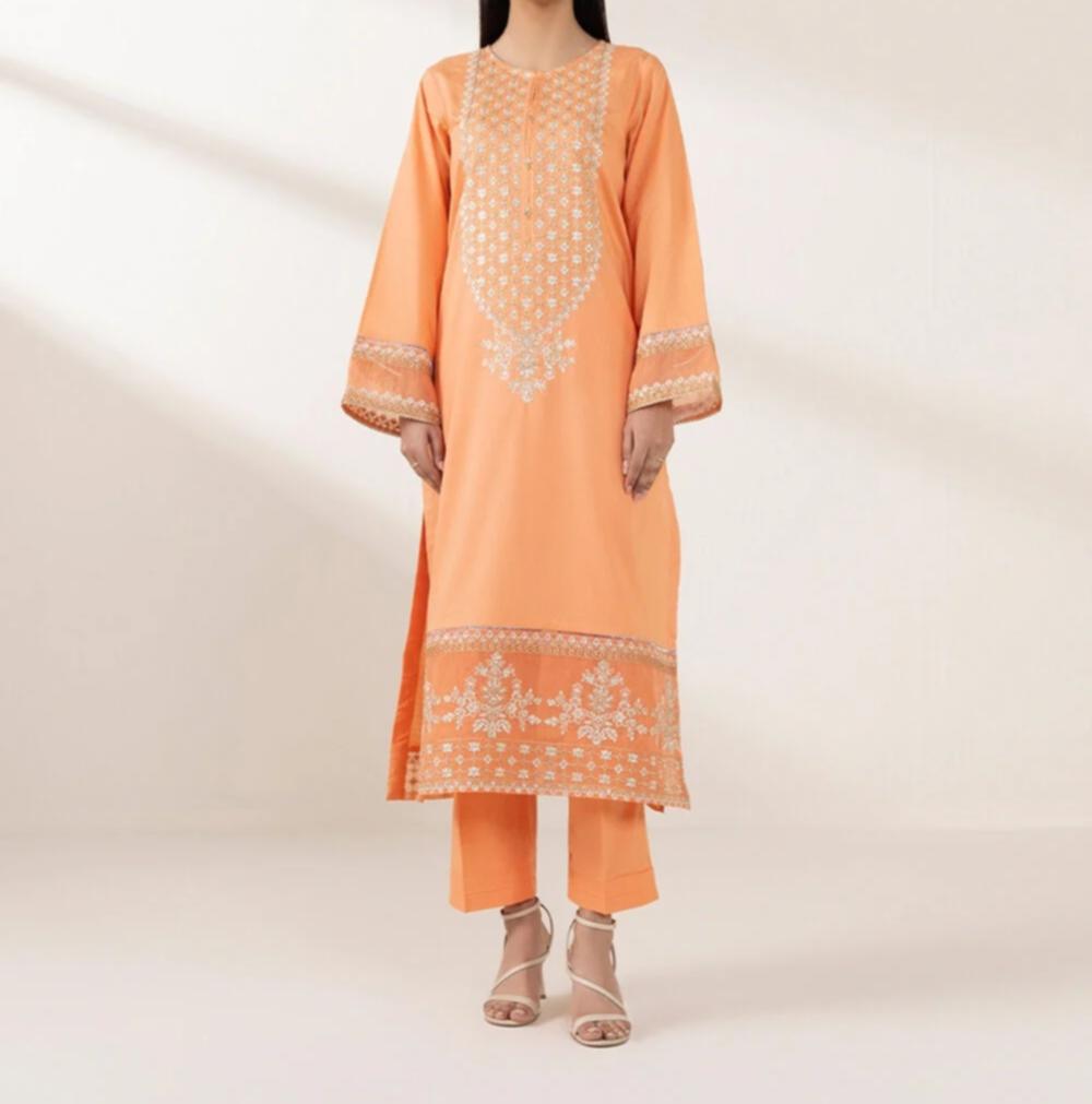 Sapphire 3 piece Dobby Embrioded Dress /Premium formal wear