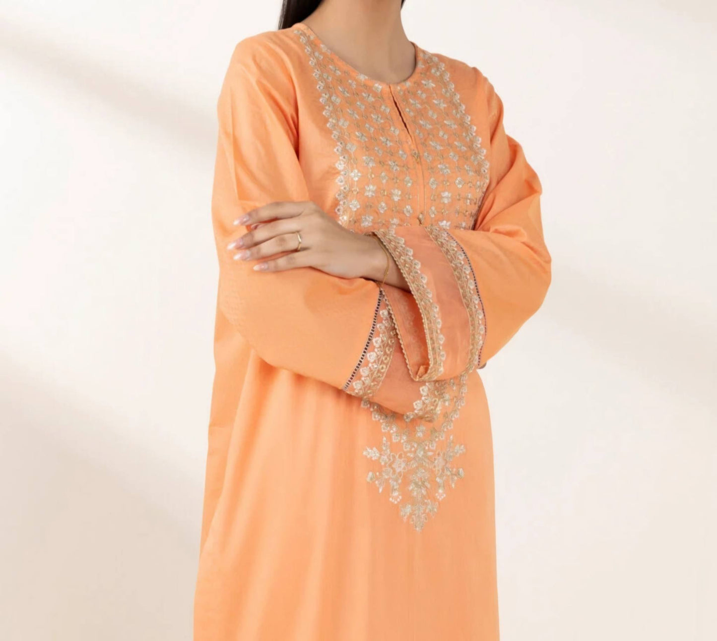 Sapphire 3 piece Dobby Embrioded Dress /Premium formal wear